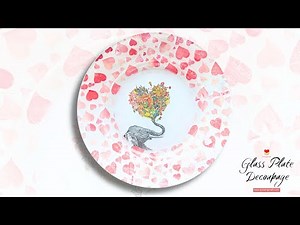 Easy Reverse Decoupage on glass plate for beginners - How to do wrinkle free Decoupage Art #diy #how