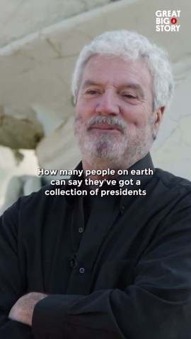 Giant presidential statues, a backyard collection visible from space