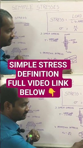 simple stress definition #stress #simplestress #typesofstress #beams #education #mechanical