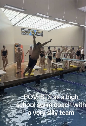 Swim practice shenanigans🤪 #swimming #swimcoach #swimmingpool #fyp #coach #dive #bellyflop #delulu #undefeated