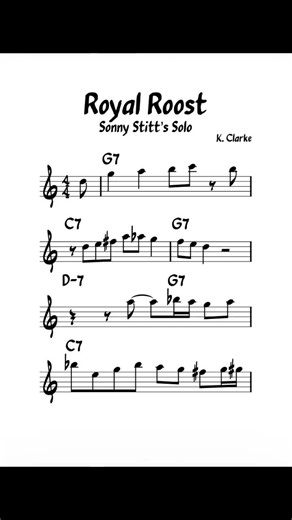 RARE EARLY STITT - Royal Roost - Sonny Stitt - Eb Alto Saxophone Transcription #jazz