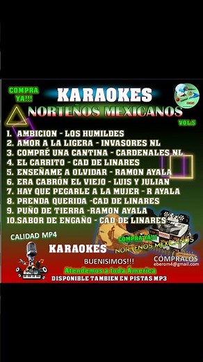 SUPER PACK DE KARAOKES DE NORTEÑAS MEXICANAS
