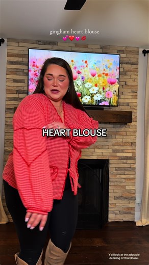 Adorable Gingham Heart Blouse for Valentine's Day