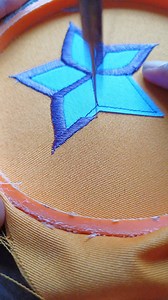 This blue star embroidery looks cool with a soothing color shimmer. Each stitch is neatly arranged, forming a star that is bold yet elegant. The dominant blue color gives a modern, cool, and full of character impression, making this embroidery work look charming and classy when viewed. #embroidery #starembroidery #sewing #art #work #foryou | Revanno Bordir