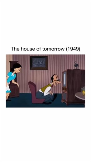 Prince Romeo on Instagram: "The House of Tomorrow, released in 1949, is a Tex Avery cartoon that parodies futuristic technology with outrageous gags. It showcases a home filled with bizarre inventions like self-serving appliances, exploding pressure cookers, and even a TV tailored to every family member. The short remains a clever satire of mid-century optimism."