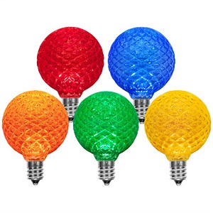 G50 Multicolor OptiCore&reg LED Globe Light Bulbs E12 Base - Christmas Lights, Etc
