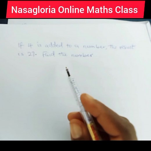 Word problem leading to linear equation | Nasagloria Online Maths Class