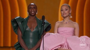 'Wicked' co-stars Cynthia Erivo and Ariana Grande presented the Oscar for Best Original Song and Original Score. #Oscars #Oscars2024 https://trib.al/RAYCfGO | Good Morning America