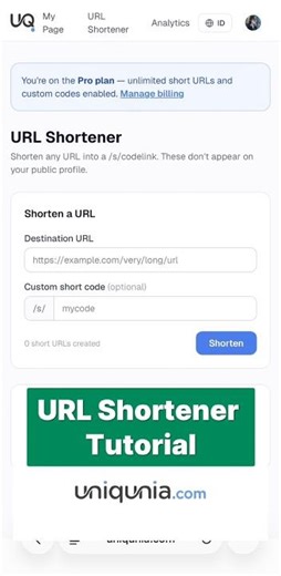 URL Shortener Made Easy with Uniqunia.com #shorts