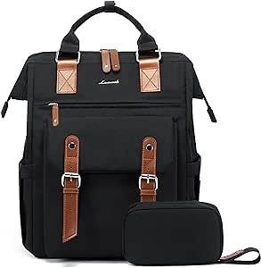 LOVEVOOK Laptop Backpack for Women, Teacher Work Laptop Bag with Large Cup Holder, Waterproof Travel Backpack Purse, Business Computer Back Pack, College Bookbag Gift Nursing Backpack, 15.6 Inch