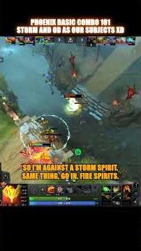 Phoenix Combo 101 — Dive + Fire Spirits 🔥 #dota2 #phoenix #stormspirit #outworlddevourer #phoenixmid