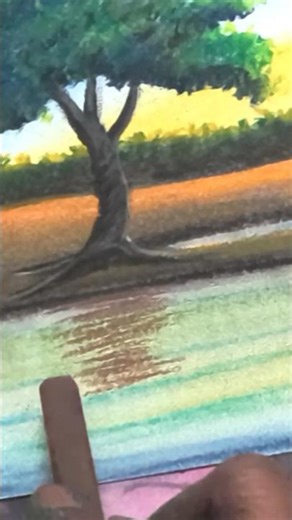 ✨️ Magical Sunset Village Landscape Drawing | Oil Pastel Art for Beginners