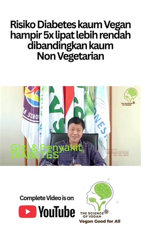 IVS, VSI & WVO Indonesia on Instagram: "Penelitian membuktikan bahwa risiko diabetes pada penganut pola makan vegan 5x lipat lebih rendah dibandingkan mereka dengan pola makan non vegatarian #ivs #vsi #wvo #thescienceofvegan #vegan"