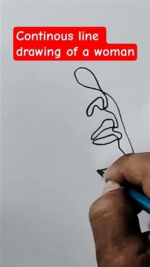 continous line drawing of a woman #drawing