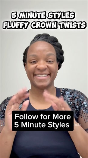 Fluffy Crown Twists | 5-Minute Protective Style for Natural Hair 👑✨