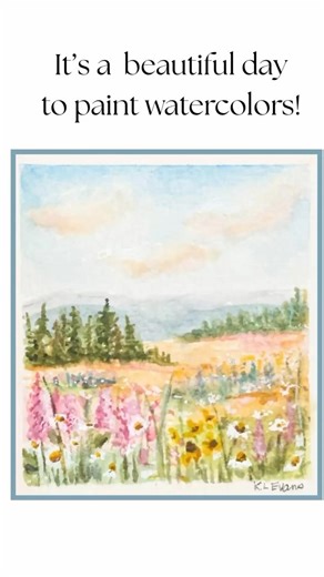 How to paint a spring mountain wildflower meadow