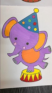 Cute Elephant Circus Art 🐘🎨 | Satisfying Coloring Timelapse #KArtFrenzy #Art #Satisfying #coloring