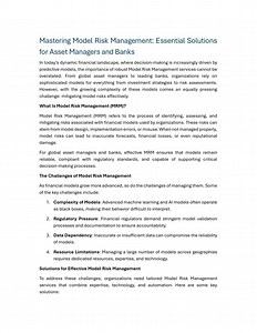 Mastering Model Risk Management Essential Solutions for Asset Managers and Banks - SlideServe