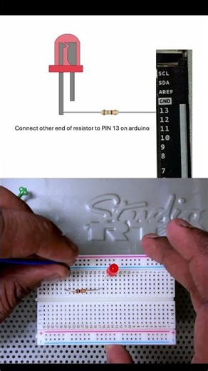 💡 How to Connect an LED to Arduino in 1 Minute! ⚡ | Beginner Friendly #breadboard #arduino #diy