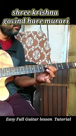 shree krishna govind hare murari on Guitar #easy #short #trending #short #viralshorts