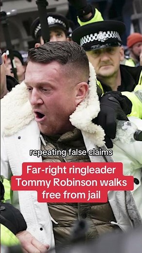 Far-right leader Tommy Robinson walks free from jail #themirror #news