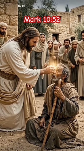 Jesus heals a blind man. Mark 10:52 #god #holyspirit #jesus #faith #amen