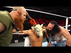 WWE RAW 24/3/14 JOHN CENA WITH SHEEP FACE MASK