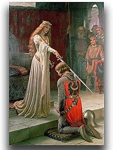 Yomcut Edmund Blair Leighton Wall Art. Honor Poster - Classical Art Oil Painting Reproduction Modern Home Decor Suitable for Bedroom Living Room Office Cool Wall Decor Unframed(12x18in/30x45cm)…