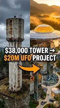 This Abandoned Water Tower Became a Luxury UFO House #construction #investment #timelapse