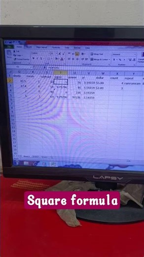 square formula #windows #excel #computereducation