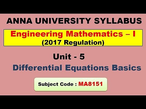Anna University Engineering mathematics 1 MA8151 Differential Equation