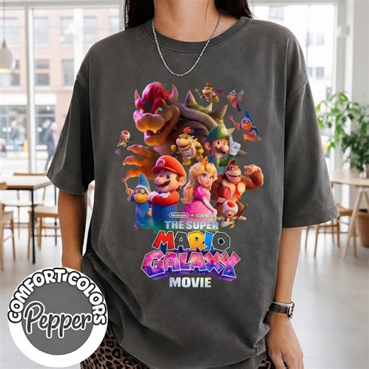 Super Mario Galaxy Movie T-shirt, Nintendo Characters, Gamer Apparel - Etsy