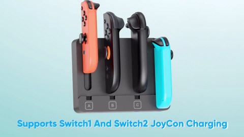 [Switch 2/1 Both] Controller Charger Dock, FYOUNG Charging Dock for Nintendo Switch 2 2025, 8 in 1 Portable Dual-Direction Magnetic Fast Charger Staion for JoyCon 2 Accessories with USB Type-C Cord
