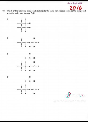 Exámenes Nat 5 Química: Preguntas sobre Series Homólogas