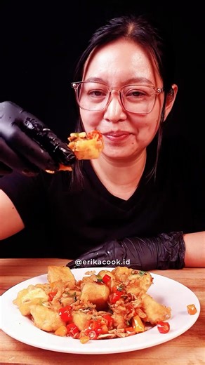 Tahu Cabe Garam Kriuk Pedas 🌶️🧄 | Crispy Chili Garlic Tofu ASMR #erikacook #asmr #tahucabegaram