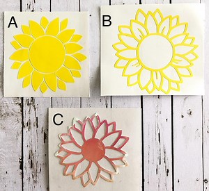 Sunflower Decals/flower Decals/yellow Decals/holographic Decals/car Decals/window Decals/laptop Decals/ - Etsy Australia