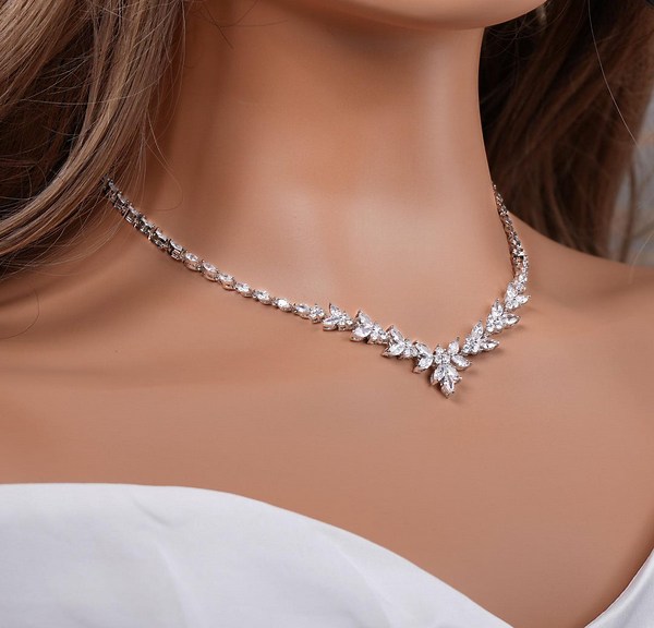 Bridal Necklace Set Silver Wedding Jewelry for Bride Silver Bridal Jewelry Bridal Necklace Set Bridal Jewelry Set Bridesmaid Jewelry Set - Etsy