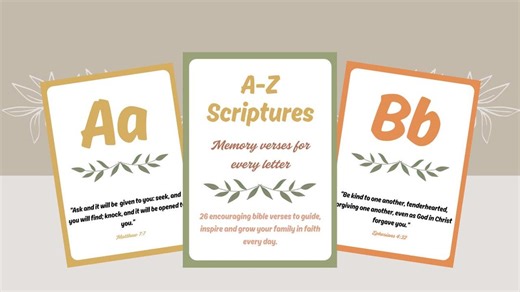 DIGITAL A-Z Scripture Cards, Alphabet Memory Verses, Flash Cards, Homeschool - Etsy