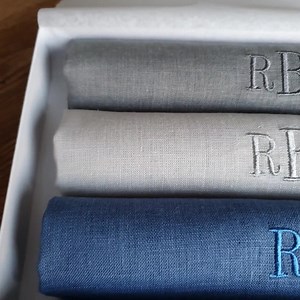 Monogrammed Linen Handkerchief | Personalized Hankie for Men| Reusable Organic Handkerchiefs| Custom Hankerchief - Etsy
