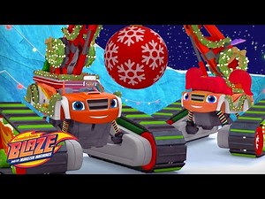 Blaze Transforms into a Christmas Wrecking Ball Crane! 🎄 w/ Sparkle | Blaze and the Monster Machines