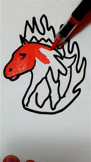 How to Quickly Draw a Fire Horse #art #drawing
