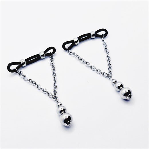 Fake Nipple Piercings With Stainless Steel Chain and Weighted Beads, Nipple Noose Barbells. Unisex MATURE Body Jewelry - Etsy