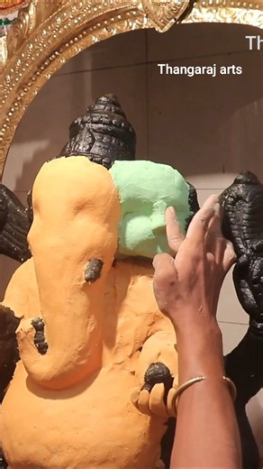 The Face of Lord Ganesha in Beautiful Sandalwood Alankaram l #vinayagar #shorts #ganpati #god #art