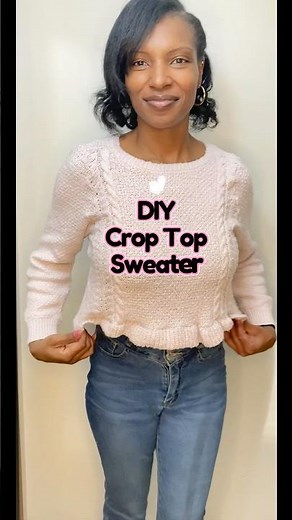 Turn an oversized sweater into a crop top with me| Easy fall upcycle #diy #sewingideas #upcycle