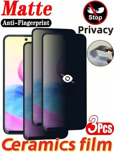 3pcs Matte Anti Peeping Ceramic Film Anti Glare And Anti Fingerprint Explosion-Proof Scratch Resistant Anti Spy Phone Screen Protector Film Compatible With Samsung Galaxy S26 S25 S24 Ultra A57 A56 A37 A36 A17 A26/Compatible With Xiaomi 15T 14T Note 13 14 12 14C 13C 4g 5g Office/Subway Privacy Protective Film Soft Film [Non Glass] | SHEIN