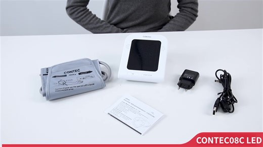 Monitor de Presión Arterial Electrónico LED CONTEC CONTEC08C, Esfigmomanómetro Portátil para Uso Doméstico