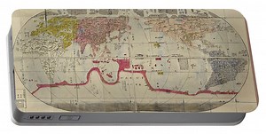 Antique Maps - Old Cartographic maps - Antique Map of the World in Chinese Portable Battery Charger by Studio Grafiikka