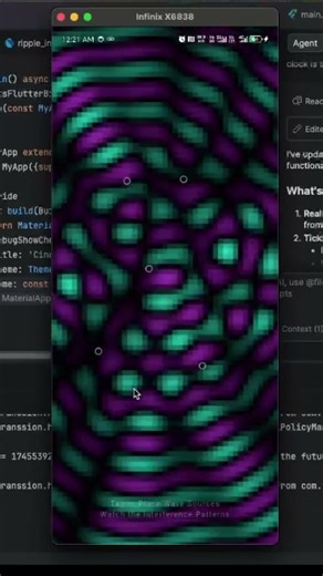 Wave Interference Simulation in Flutter Ripple Physics Visualization