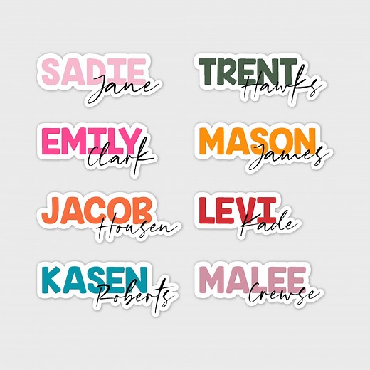 Waterproof Name Decal - Personalized Vinyl Sticker - FULL NAME STICKER - Customized Stickers, Water Bottle Sticker, Kindle or Laptop Decal - Etsy