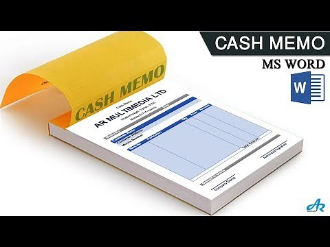MS Word Tutorial: How to Make Cash Memo Design in MS Word 2019 | Cash Book | Money Receipt By AR